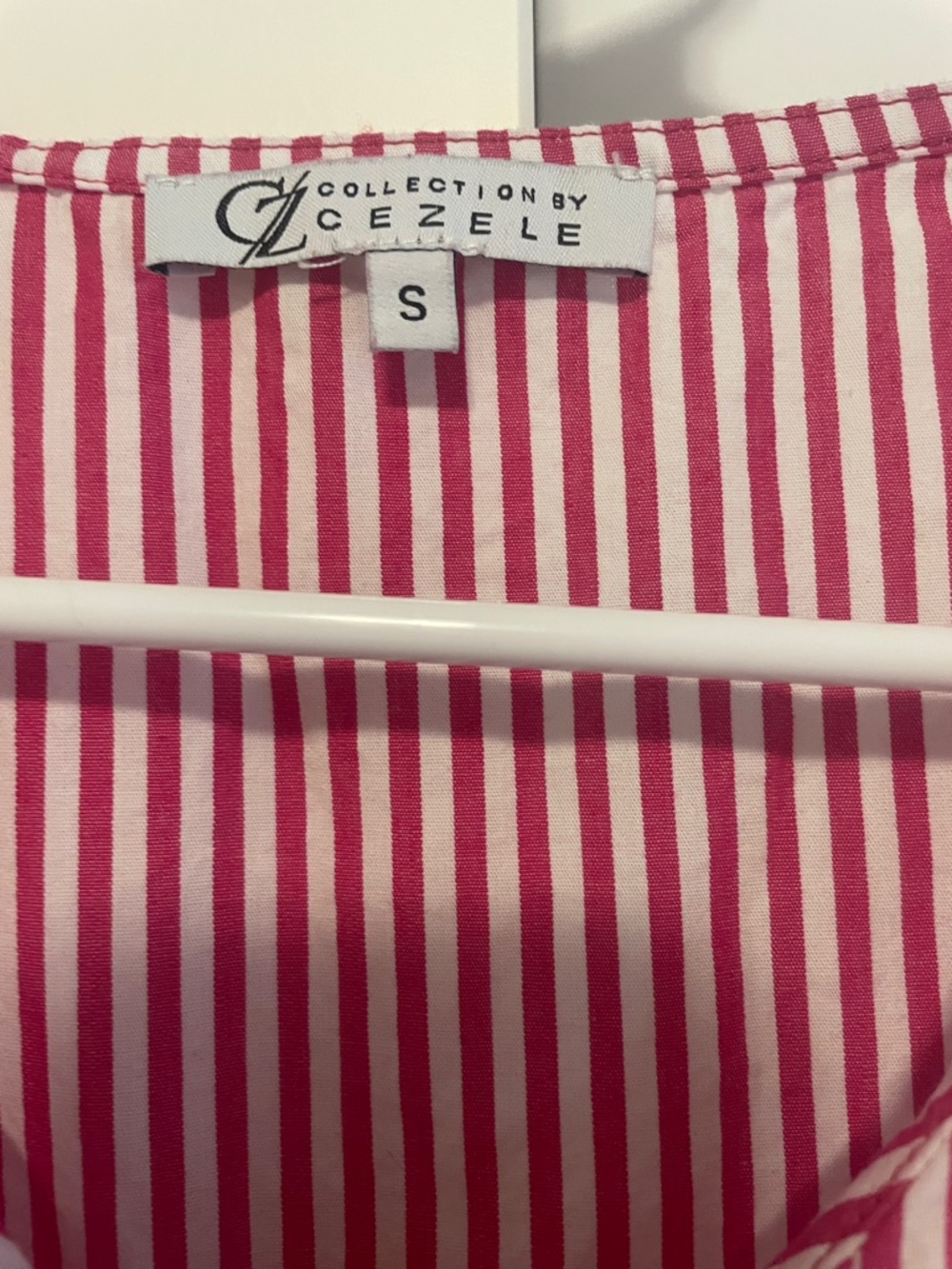 Button-Front Red & White Striped Ruffle Sleeve Blouse - Picture 2 of 5